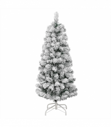 vidaXL Artificial Hinged Christmas Tree with Flocked Snow 150 cm
