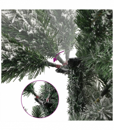 vidaXL Artificial Hinged Christmas Tree with Flocked Snow 150 cm