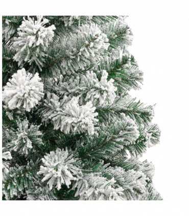 vidaXL Artificial Hinged Christmas Tree with Flocked Snow 180 cm