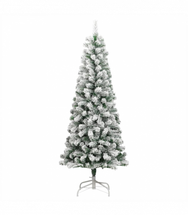 vidaXL Artificial Hinged Christmas Tree with Flocked Snow 240 cm
