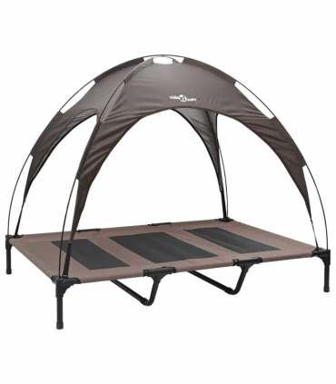 vidaXL Dog Bed Brown XL Steel