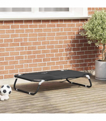 vidaXL Dog Bed Black ML Oxford Fabric and Steel