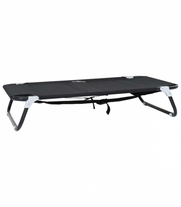 vidaXL Dog Bed Black ML Oxford Fabric and Steel