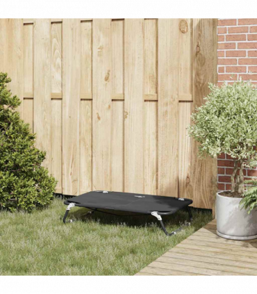 vidaXL Dog Bed Black ML Oxford Fabric and Steel