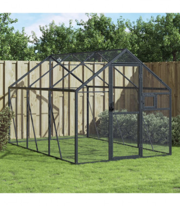 vidaXL Aviary Anthracite 1.79x3x1.85 m Aluminium