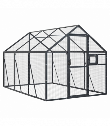 vidaXL Aviary Anthracite 1.79x3x1.85 m Aluminium