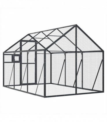 vidaXL Aviary Anthracite 1.79x3x1.85 m Aluminium