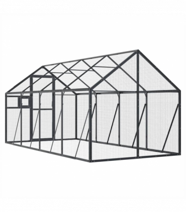 vidaXL Aviary Anthracite 1.79x4x1.85 m Aluminium