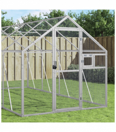 vidaXL Aviary Silver 1.79x10x1.85 m Aluminium
