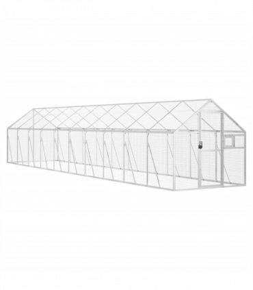 vidaXL Aviary Silver 1.79x10x1.85 m Aluminium