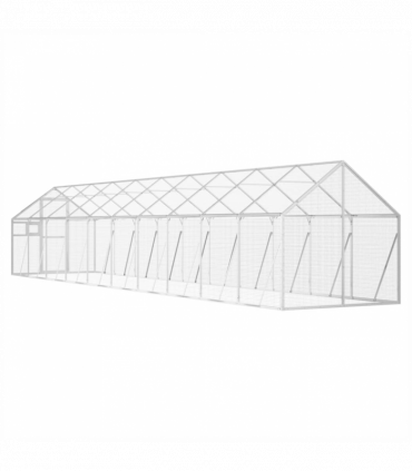 vidaXL Aviary Silver 1.79x10x1.85 m Aluminium