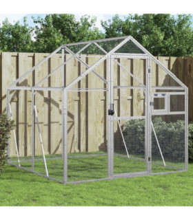vidaXL Aviary Silver 1.79x2x1.85 m Aluminium