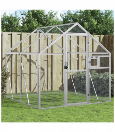 vidaXL Aviary Silver 1.79x2x1.85 m Aluminium