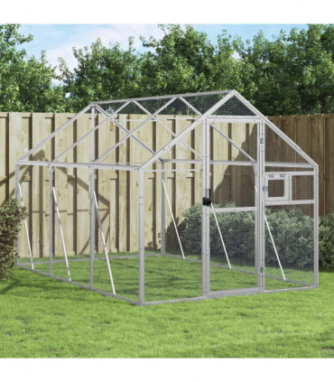 vidaXL Aviary Silver 1.79x3x1.85 m Aluminium
