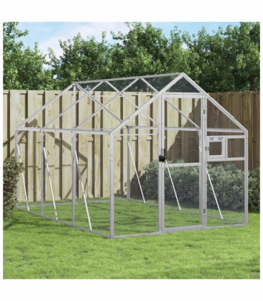 vidaXL Aviary Silver 1.79x3x1.85 m Aluminium