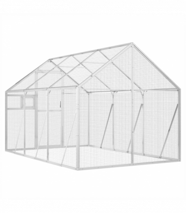 vidaXL Aviary Silver 1.79x3x1.85 m Aluminium