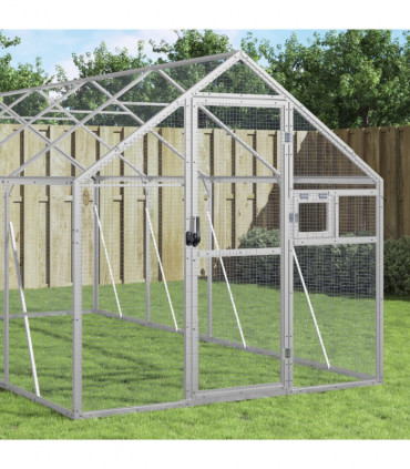 vidaXL Aviary Silver 1.79x4x1.85 m Aluminium