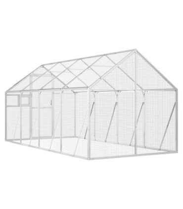 vidaXL Aviary Silver 1.79x4x1.85 m Aluminium