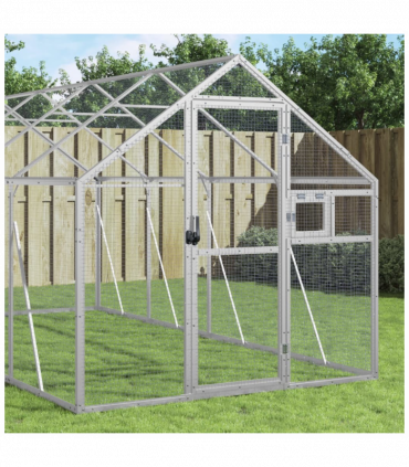 vidaXL Aviary Silver 1.79x6x1.85 m Aluminium