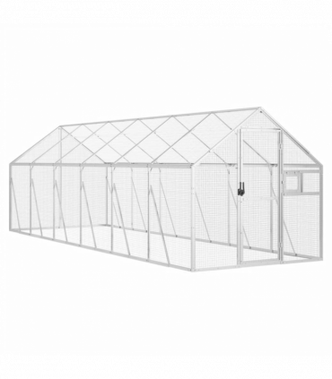 vidaXL Aviary Silver 1.79x6x1.85 m Aluminium