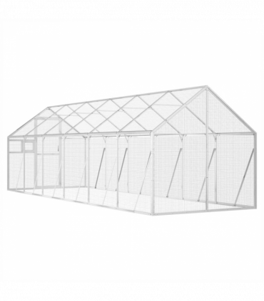 vidaXL Aviary Silver 1.79x6x1.85 m Aluminium