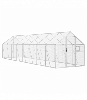 vidaXL Aviary Silver 1.79x8x1.85 m Aluminium