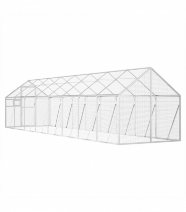 vidaXL Aviary Silver 1.79x8x1.85 m Aluminium