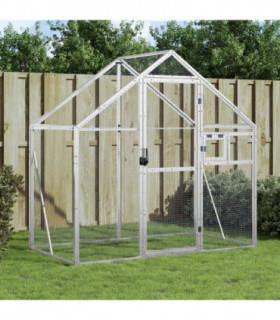vidaXL Aviary Silver 179x100x185 cm Aluminium
