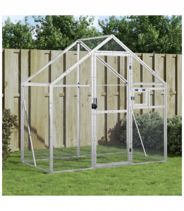 vidaXL Aviary Silver 179x100x185 cm Aluminium