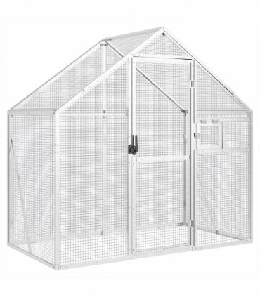 vidaXL Aviary Silver 179x100x185 cm Aluminium