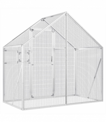 vidaXL Aviary Silver 179x100x185 cm Aluminium