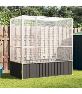 vidaXL Aviary Silver 210.5x107x212 cm Steel