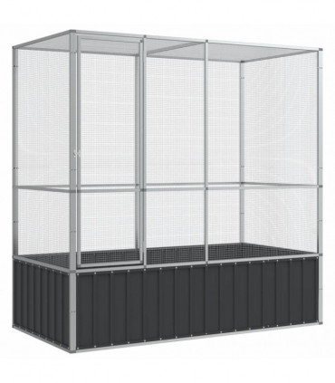 vidaXL Aviary Silver 210.5x107x212 cm Steel