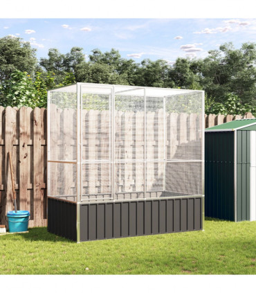 vidaXL Aviary Silver 210.5x107x212 cm Steel