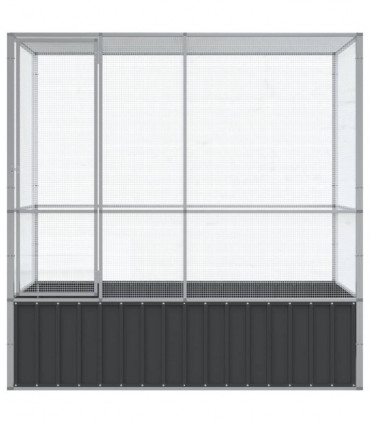 vidaXL Aviary Silver 210.5x107x212 cm Steel