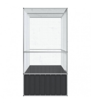 vidaXL Aviary Silver 210.5x107x212 cm Steel