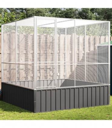 vidaXL Aviary Silver 211x207x212 cm Steel