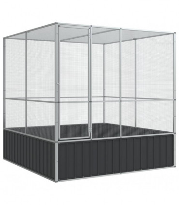 vidaXL Aviary Silver 211x207x212 cm Steel