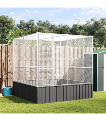 vidaXL Aviary Silver 211x207x212 cm Steel