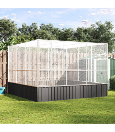 vidaXL Aviary Silver 311x307x212 cm Steel