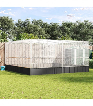 vidaXL Aviary Silver 418x414x212 cm Steel