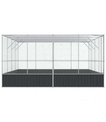 vidaXL Aviary Silver 418x414x212 cm Steel