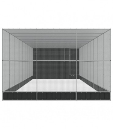 vidaXL Aviary with Extension Silver 1118x303x216 cm Steel