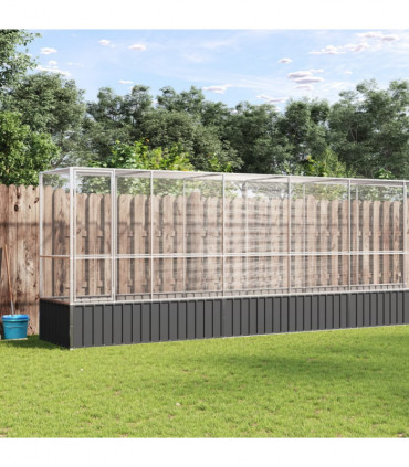 vidaXL Aviary with Extension Silver 1250.5x107x212 cm Steel