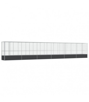 vidaXL Aviary with Extension Silver 1250.5x107x212 cm Steel