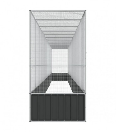 vidaXL Aviary with Extension Silver 1250.5x107x212 cm Steel