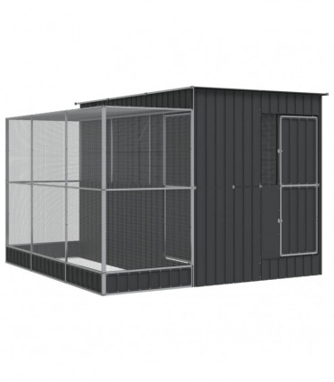 vidaXL Aviary with Extension Silver 290x303x216 cm Steel