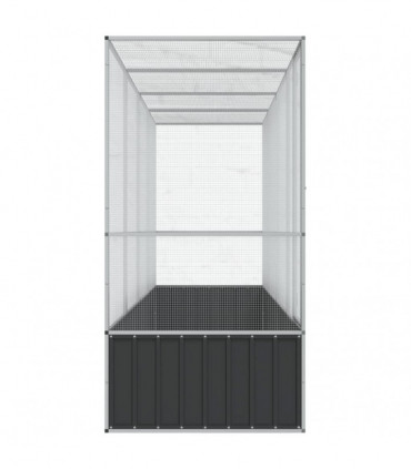 vidaXL Aviary with Extension Silver 418.5x107x212 cm Steel