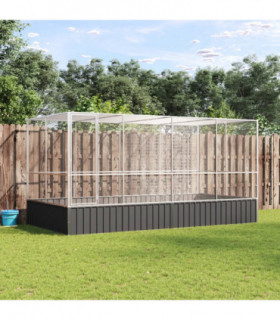 vidaXL Aviary with Extension Silver 418x207x212 cm Steel