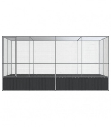 vidaXL Aviary with Extension Silver 418x207x212 cm Steel